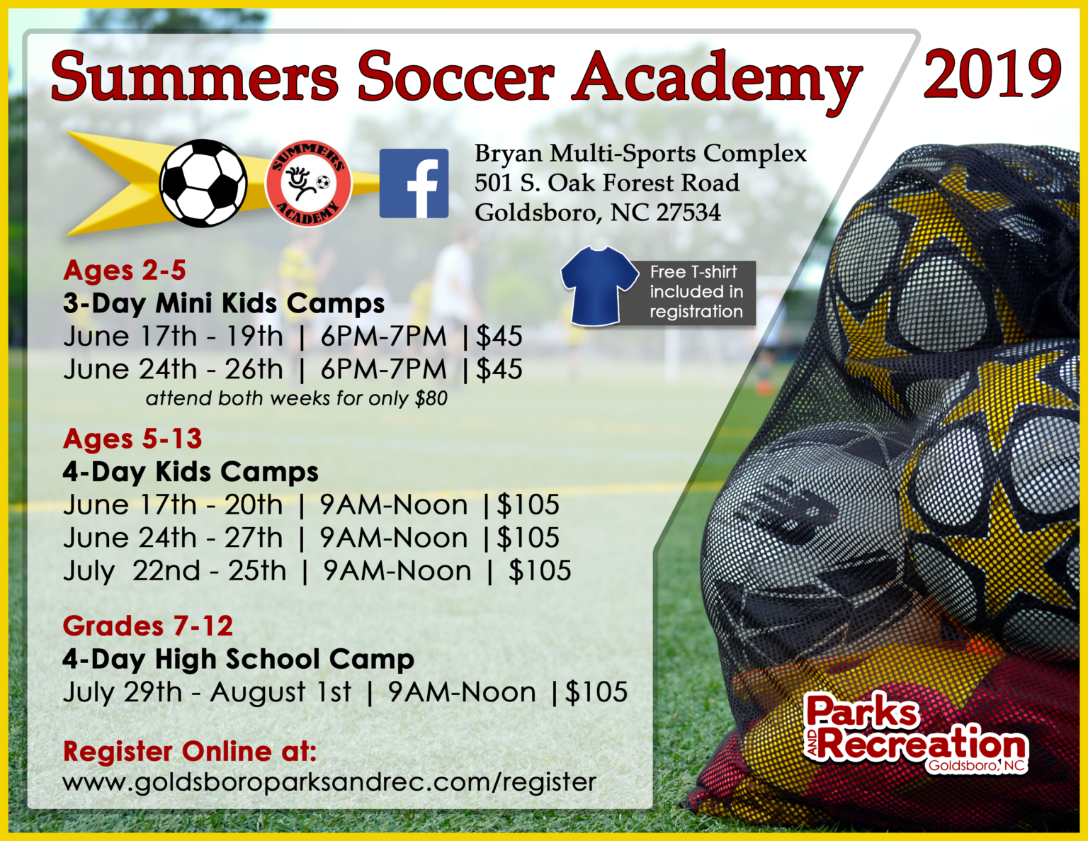 Flyer for Summers Soccer Academy