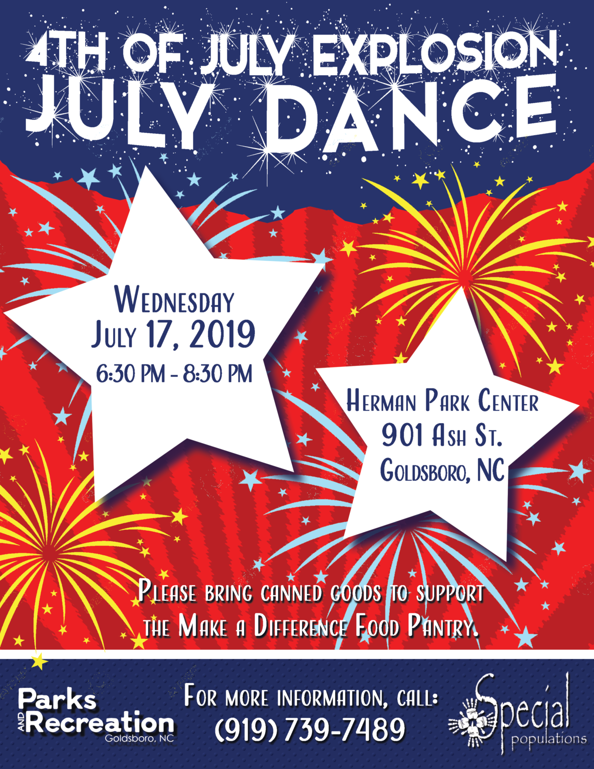 Flyer for Special Populations July Dance