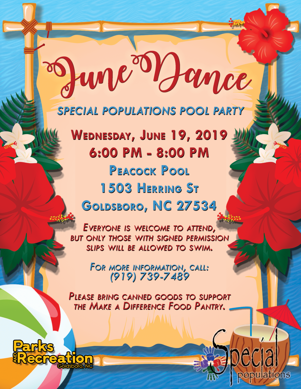 Flyer for Special Populations June Dance